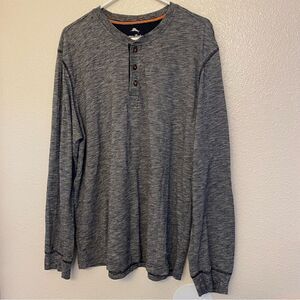 Tommy Bahama Men’s Henley Long Sleeve Gray Shirt cotton blend XL